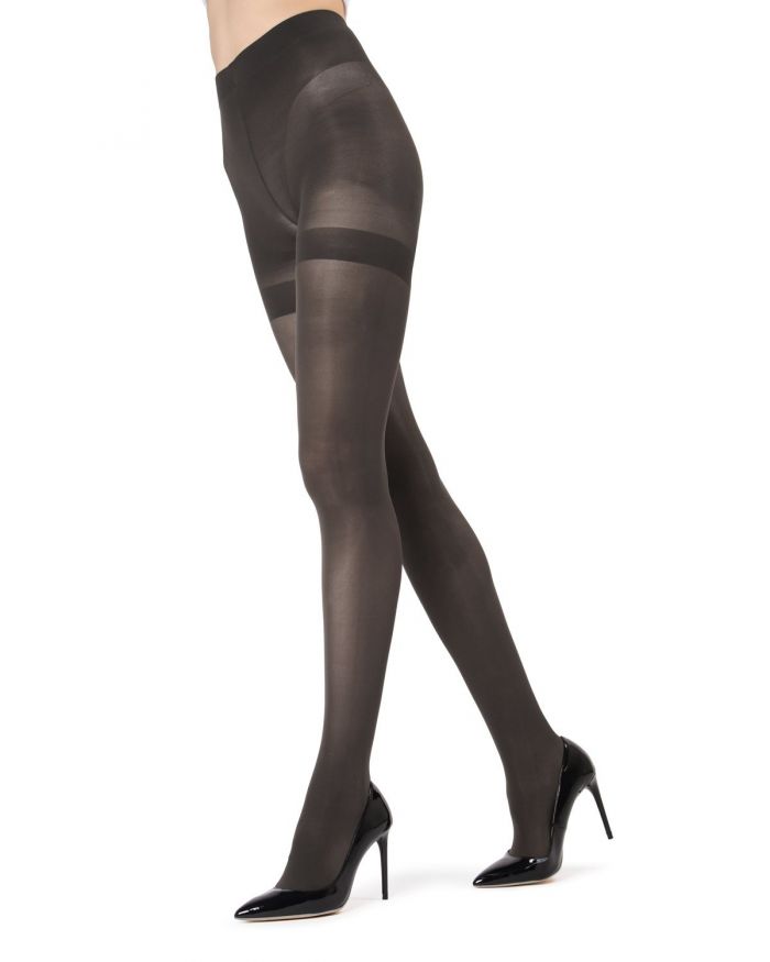 Memoi Opaque Tights 2018 Mo-335-charcoal-web  Hosiery Catalog 2018 | Pantyhose Library