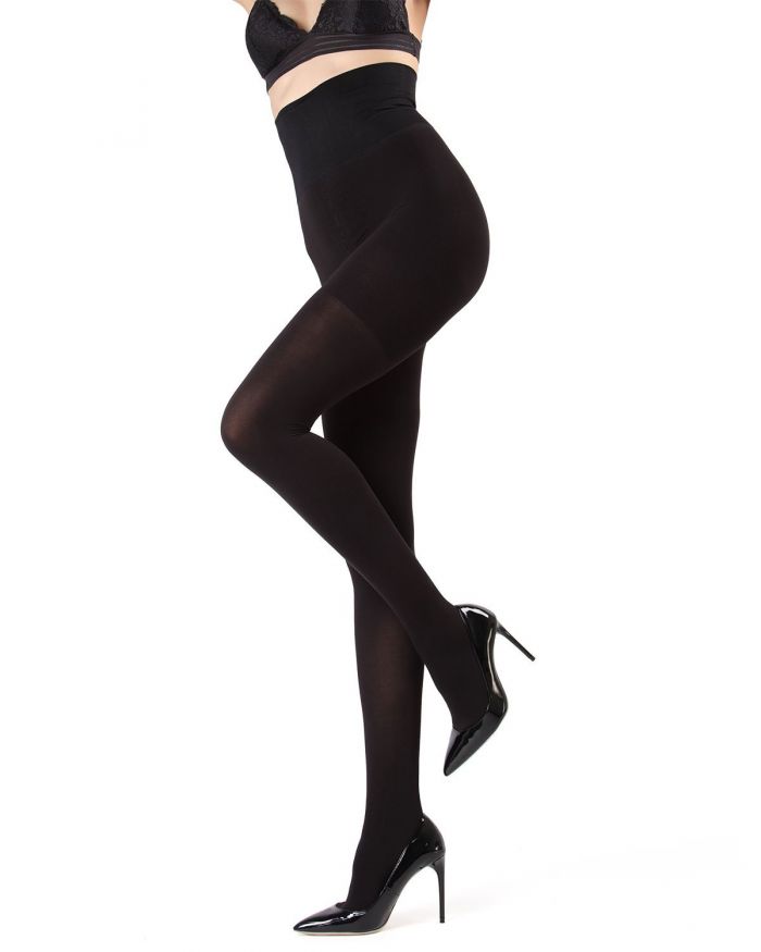 Memoi Opaque Tights 2018 Mst-900-black-side-web  Hosiery Catalog 2018 | Pantyhose Library