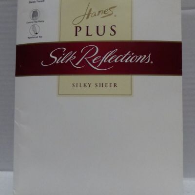 Hanes Plus Silk Reflections Silky Sheer Control Top, Barely There, Two Plus