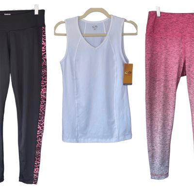 1382 Workout Bundle Reebok Leggings Champion Top Size Medium