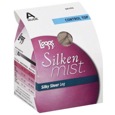 1-Pair L'eggs Silken Mist Size A Nude 20109 Control Top Silky Sheer Leg