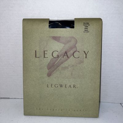 Legacy Legwear Microfiber Control Top Tights Pantyhose Black - Plus Size D- NEW