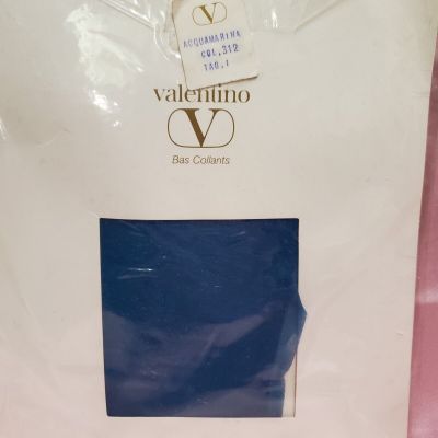 Valentino Womens Sheer Tights Acquamarina Pantyhose Teal Blue Sz 1 S RARE ITALY