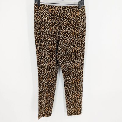 Legacy Park Avenue Ponte Stretch Leggings Leopard Classic Women's Petite Size SP