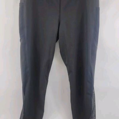 Walk Pop Black Workout Side Mesh Capri Leggings Women's Size M.