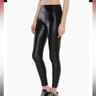 Koral Moto High Rise Infinity Leggings Shiny Black Pants