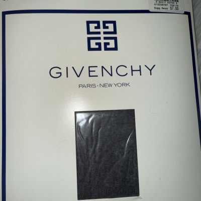 Vintage Givenchy French Ultra Sheer Jet Black Pantyhose Nylons Size C