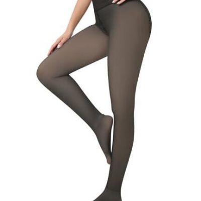 DOCUMO Fleece Lined Tights for Women Thermal Small 220g Translucent-black