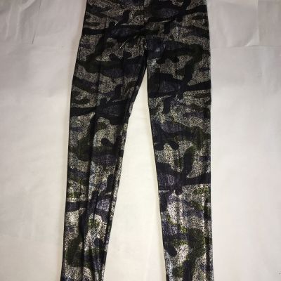 NWT NOBO Jr’s BLACK & METALLIC CAMO HIGH RISE SUEDED Ankle LEGGINGS Small (3-5)