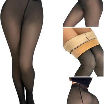 2-Pack Magic Fleece Lined Tights Thermal Pantyhose High Waist Tights