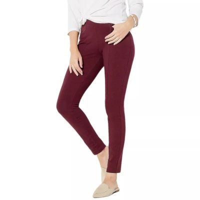 Susan Graver Weekend Sz 4X Regular Premium Stretch Legging A463160 DEEP RAISIN