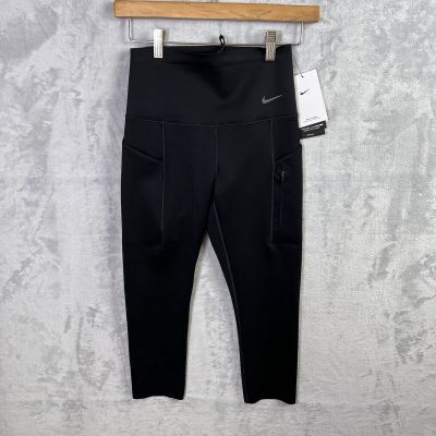 Nike Go Run Leggings Crop Women's Small Black Athletic Running Gym Workout