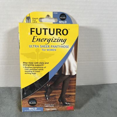 Future Energizing Ultra Sheer Pantyhose For Women Medium Black Mild