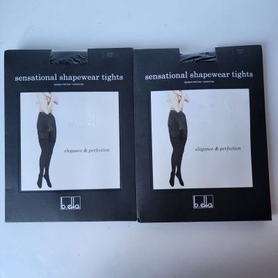 B.ella Sensational Shapewear Tights Opaque Mid Rise Control Top Black Medium