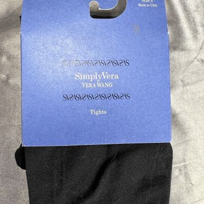 Simply Vera Vera Wang Control Top Tights Sz 3 Super Opaque Slimming Black NWT