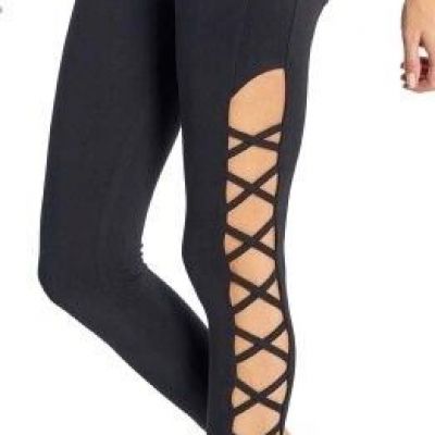 Women's Black Cutout High-Rise Leggings, Balance Collection, Athletic & Stylish