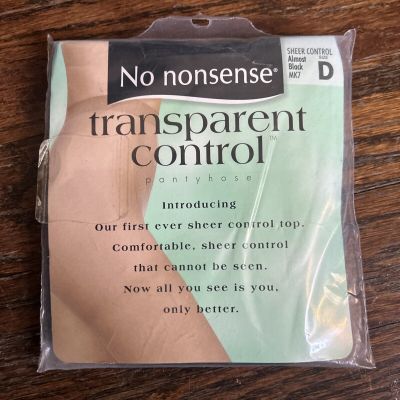 No Nonsense Transparent Pantyhose Sheer Control Top Plus Size D Almost Black