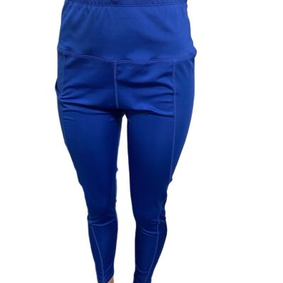 Royal Blue XL Stretch Legging Pants High Waist Cell Phone Pocket Work Out Casual