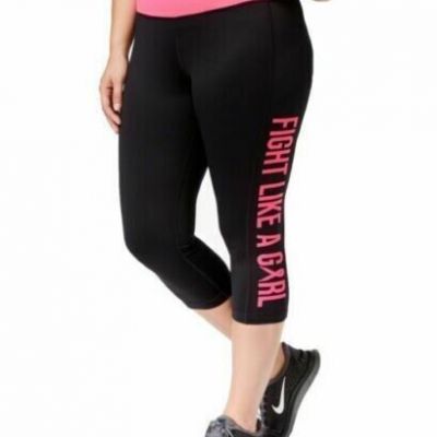 Ideology Women's Black Pink Ribbon Leggings Size XS Regular $49