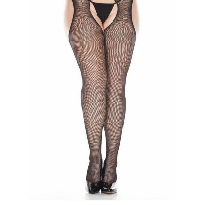 Brand New Plus Size Seamless Suspender Fishnet Pantyhose Music Legs 953Q