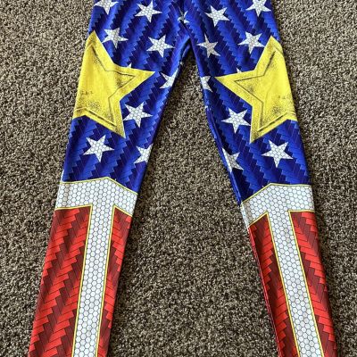 Wonder Woman Logo W Stars Leggings Online Leggings Halloween Workout Sz Medium