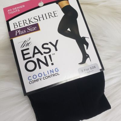 NEW Berkshire 5035 Easy On Plus Size Cooling Tights Black SIZE QP  Queen Petite