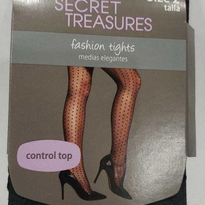 Secret Treasures Control Top Tights 2 Pair Size 2 Color  Black