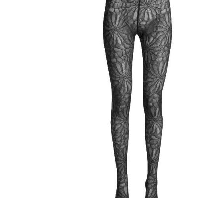 TOM FORD Circle Lace Footed Tights Black Size XS New $890