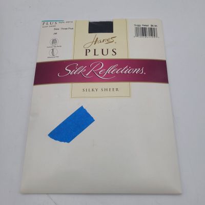 Hanes Plus Silk Reflections Silky Sheer Jet  Sz Three Plus Control Top NEW