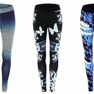 Fashion Leggings - Blue and White