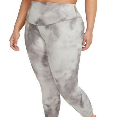 Nike Womens Plus Size One Icon Clash Crop Leggings Size:1X,Smoke Grey/White