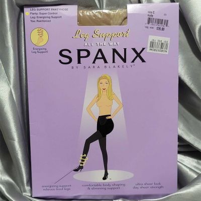 NEW SPANX ALL THE WAY LEG SUPPORT PANTYHOSE SIZE C NUDE