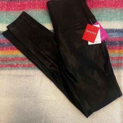 Spanx Size L Faux Leather Leggings for Women - Black