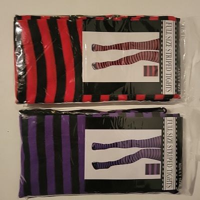 Lot Of  2 Full Size Stripped Tights