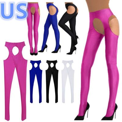 US Women's Crotchless Tights Pantyhose Trousers Thigh-High Pantyhose Underpants