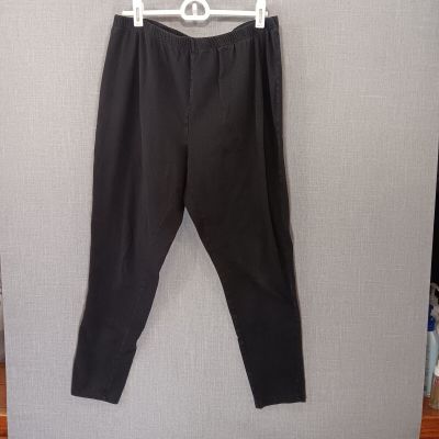 Faded Glory Black Leggings Size1X (16W) Cotton Stretch Breathable Normcore