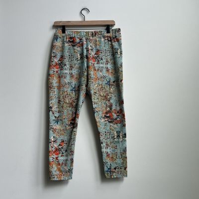 Soft Surroundings Have To Have Blue Corduba Printed Ankle Legging Petite Medium