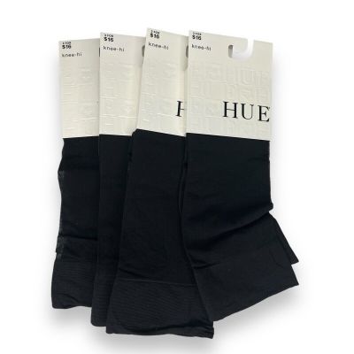 Women’s Hue Pindot Black Knee Hi One Size Fits Most 4 Pair U14944