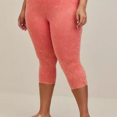 TORRID SIZE 3 X (22-24) ORANGE WASH CAPRI SIGNATURE WAIST PREMIUM LEGGING