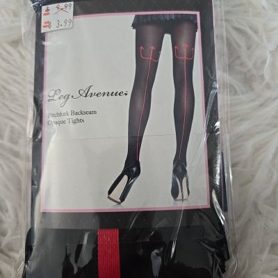 Opaque Tights Black LEG AVENUE OSFM Costume Halloween Pantyhose Stockings