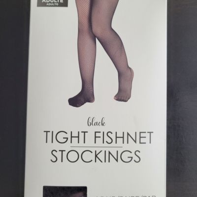 Woman's Black Tight Fishnet Stockings One Size Fits Most (Up To 165 Lbs) KBW New