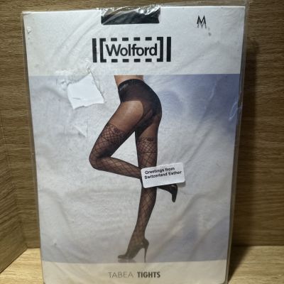 Tabea Tights By Wolford M Medium Black Stayup Design Switzerland Vintage 18746