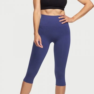 Yummie Blue Morgan Seamless Cropped Shaping Legging, Size S/M