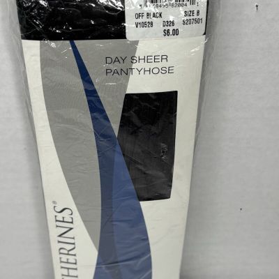 Catherines Day Sheer Pantyhose Off Black Sz B NIB