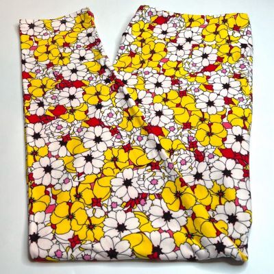 NEW LuLaRoe TC2 Leggings YELLOW WHITE BLACK Flower Colorful PRIMROSE BOLD Pretty