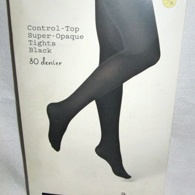 A New Day 80D Super Opaque Control Top Black Tights Womens Size Small Medium