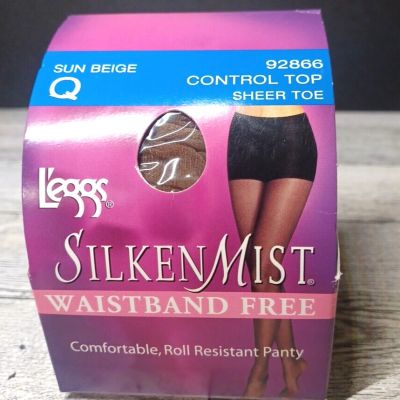 Leggs Silken Mist Sun Beige Q Waistband Free Control Top Sheer Toe