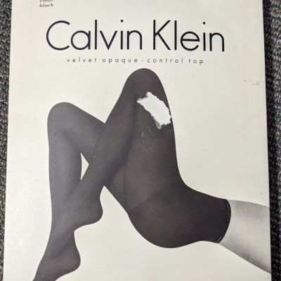 Calvin Klein Velvet Opaque Control Top Pantyhose Black Size C 909 50 Denier 1994