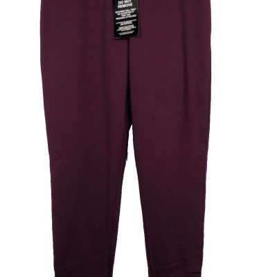 Roaman's Plum Fleece Lined Leggings Legging Pants Plus Size 14-16