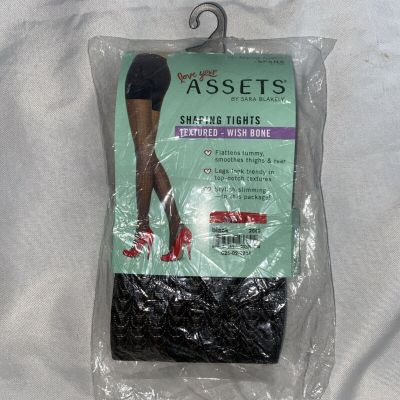 Spanx Assets Shaping Tights Textured - Size 1 Wishbone Black Sara Blakely New